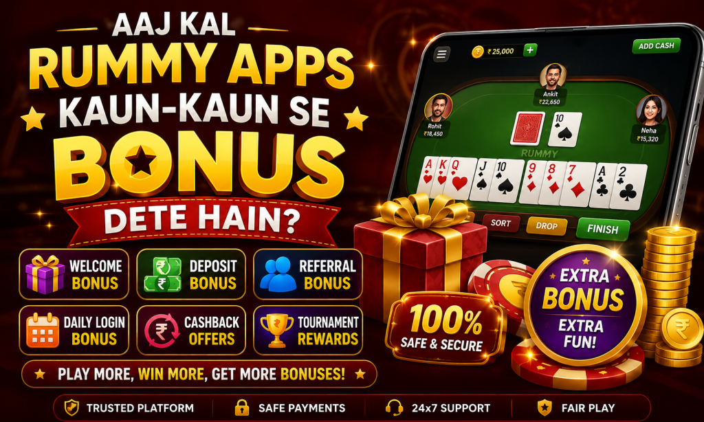 Aaj Kal Rummy Apps Kis Tarah Ke Bonus Dete Hain?