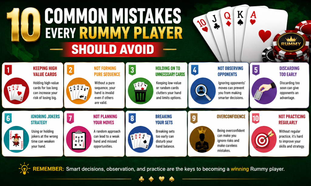 10 Common Mistakes Every Rummy Player Should Avoid
