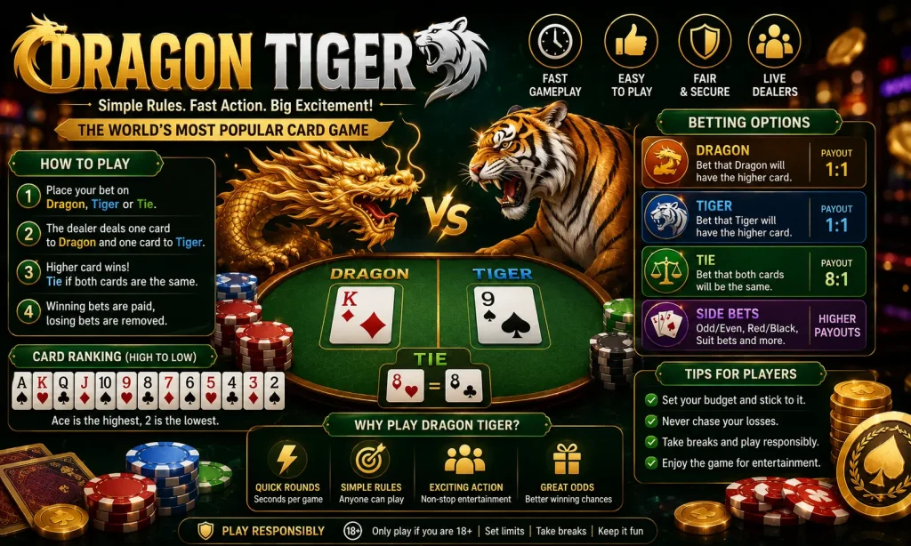 Dragon Tiger Game: Complete Guide, Rules, History, Strategy, Advantages & Risks