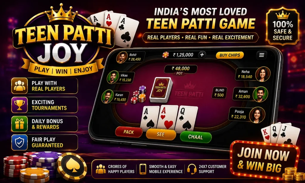 Teen Patti Joy Review 2026 – Features, Gameplay, Rewards, Pros & Cons